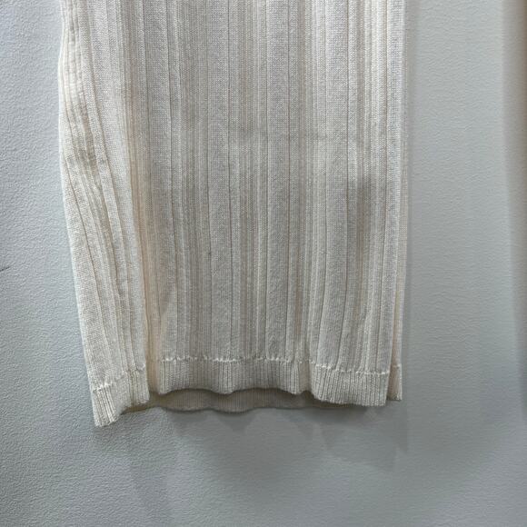 H&M Ivory Elastic Waist Pleated Wide Leg Pants Size L Large NEW - Picture 3 of 10